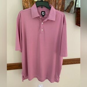 FootJoy Men’s Pink White Stripe Polo Golf Shirt Size XL